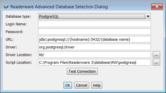 Readerware PostgreSQL Database Connection