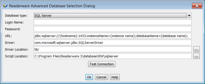 Readerware SQL Server Database Connection